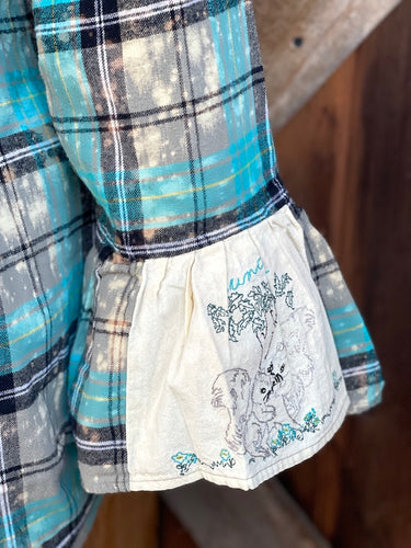 Flared Sleeve Flannel- NOT ALL WHO WANDER ARE LOST